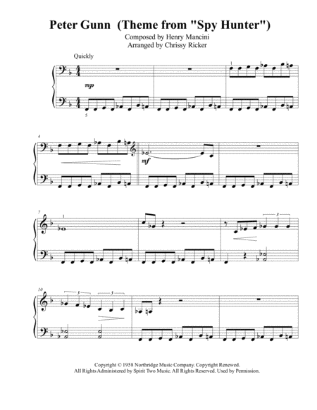 Peter Gunn (Theme from "Spy Hunter") - intermediate piano image number null