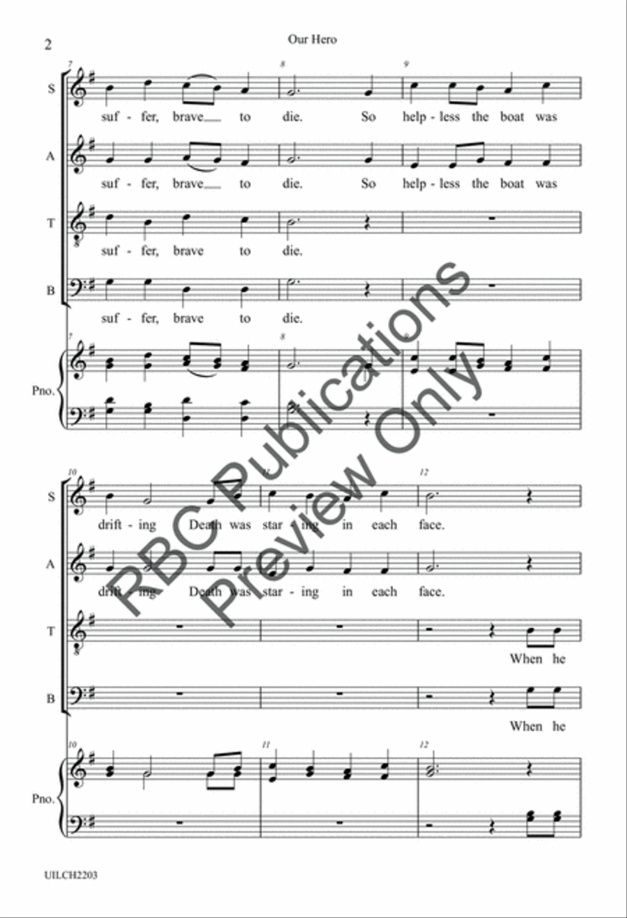Our Hero (SATB) Our Hero (SATB) 4-Part scores gallery preview page 4