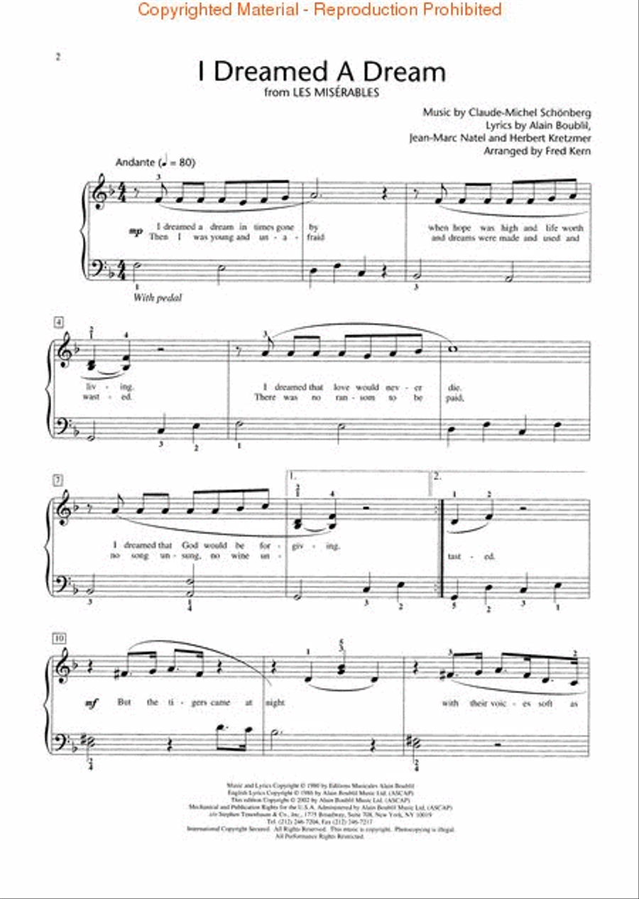 I Dreamed a Dream I Dreamed a Dream Piano Method scores gallery preview page 2