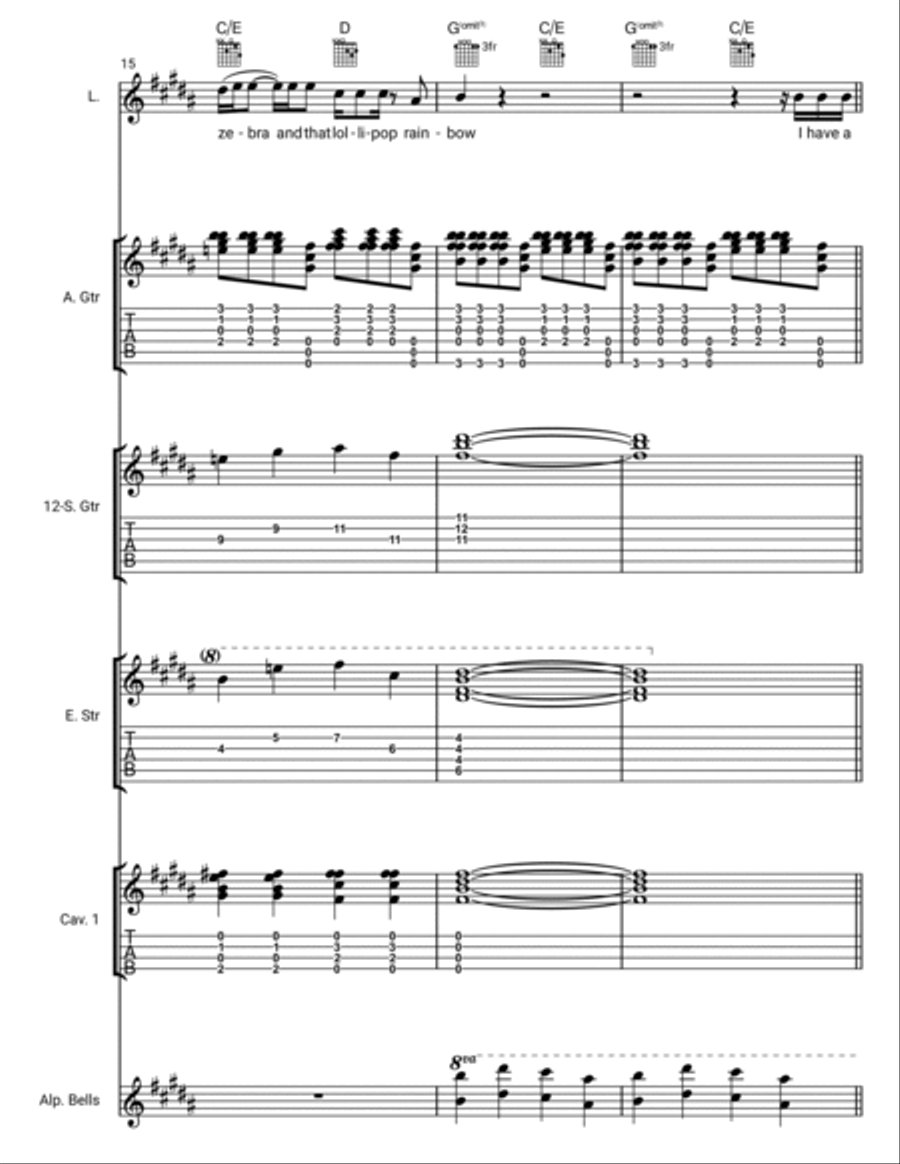 Lollipop Rainbow Acoustic Guitar scores gallery preview page 6