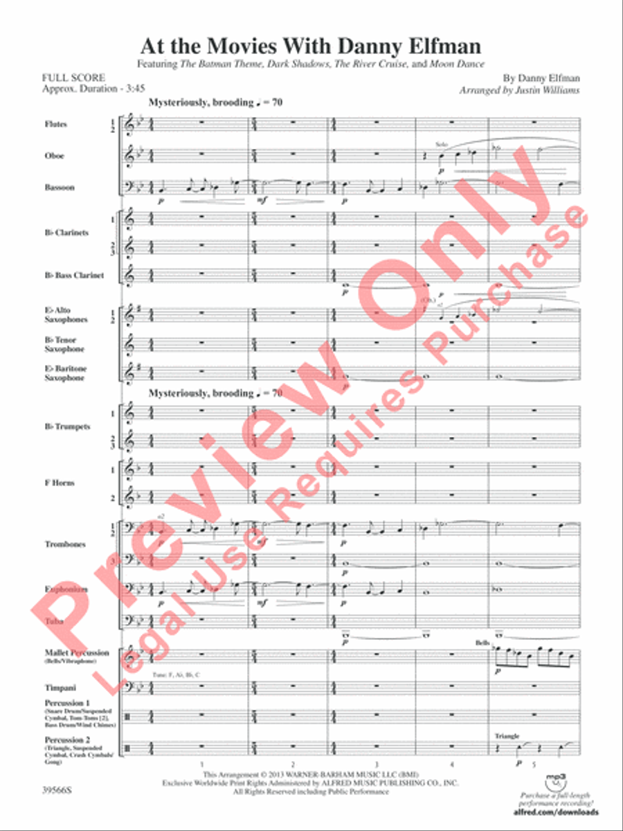 At the Movies with Danny Elfman Concert Band scores gallery preview page 4