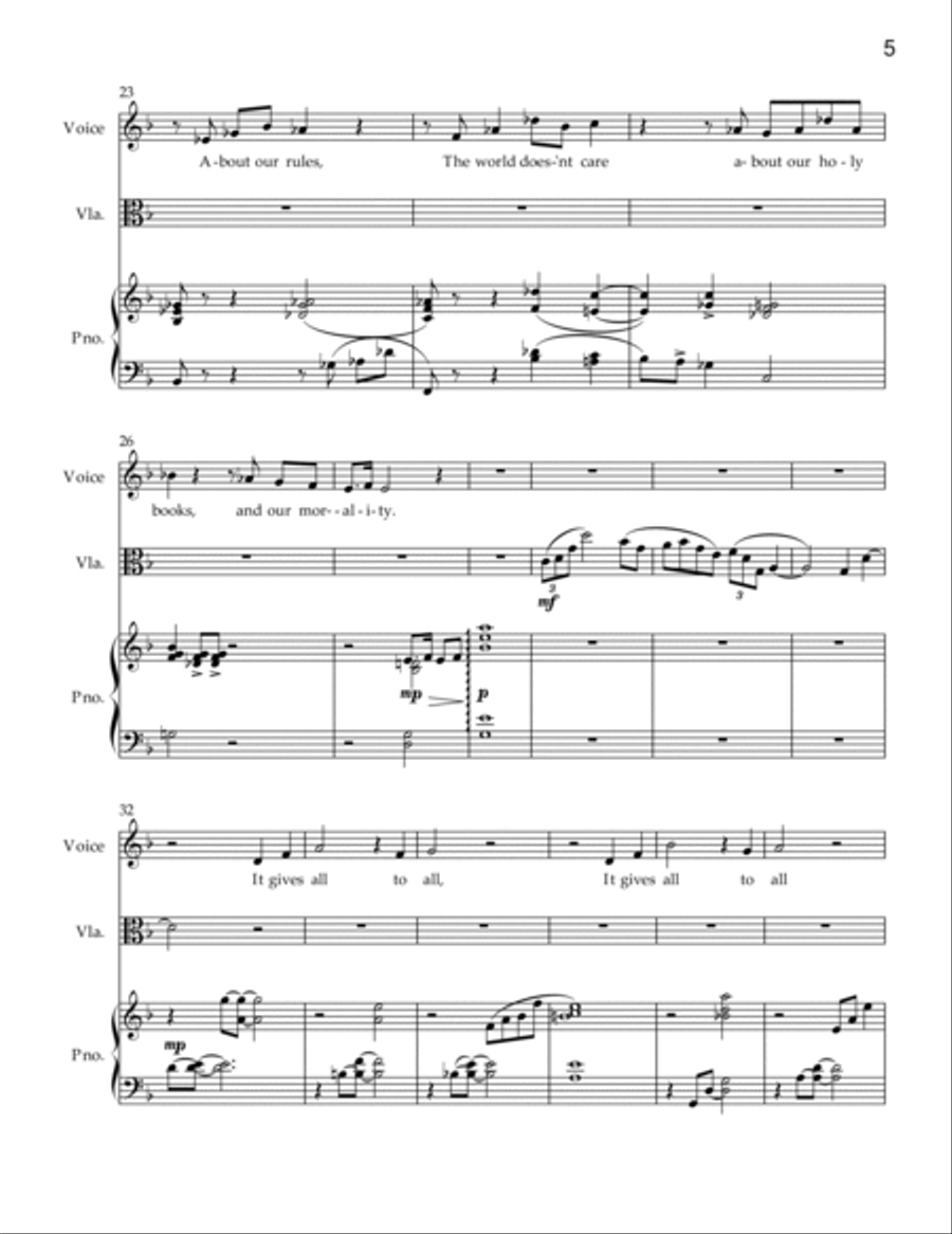 Tao Songs for solo voice, viola and piano image number null