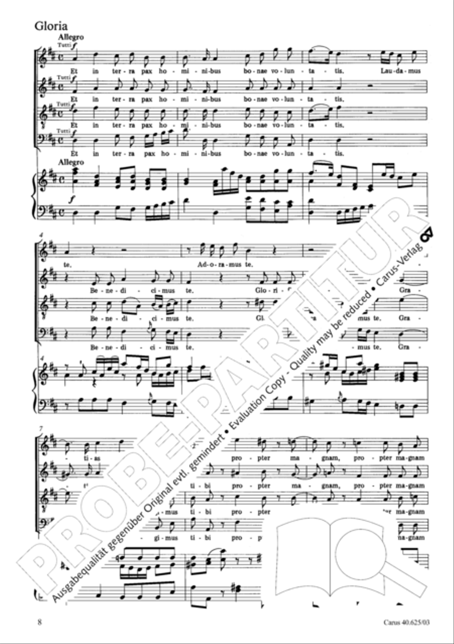 Missa brevis in D Major, K. 194 4-Part scores gallery preview page 9