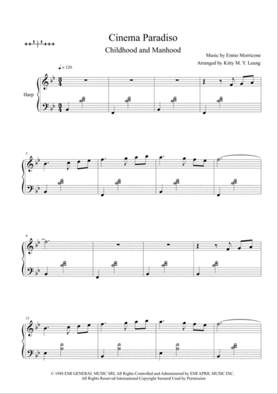 Cinema Paradiso Harp scores gallery preview page 3
