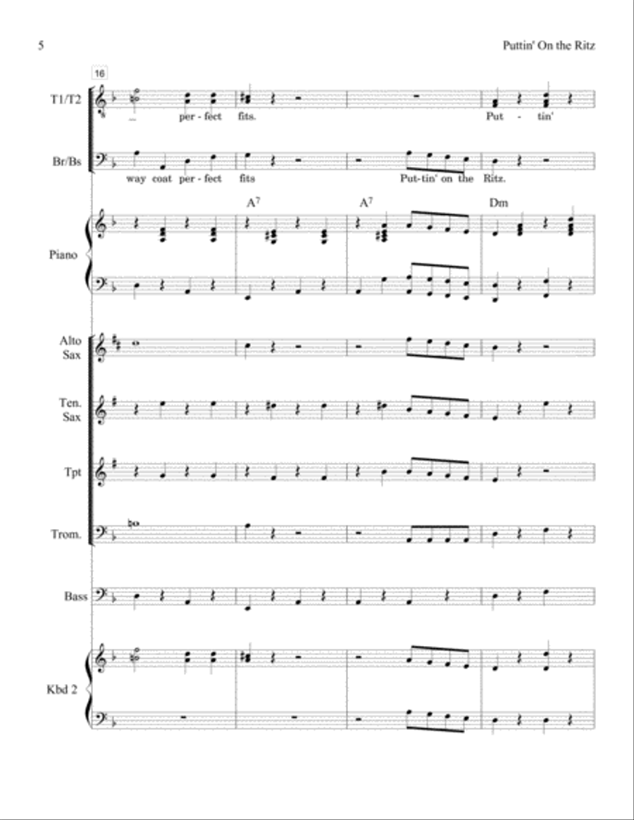 Puttin' On The Ritz Puttin' On The Ritz Small Ensemble scores gallery preview page 5