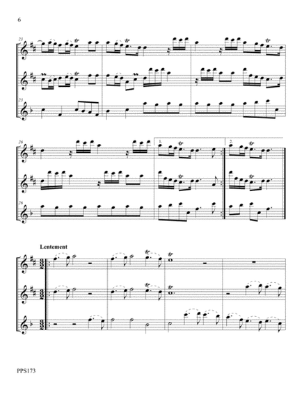 BOISMORTIER SONATA No.1 in D MAJOR OPUS 7 No. 1 for flute, oboe & clarinet in A