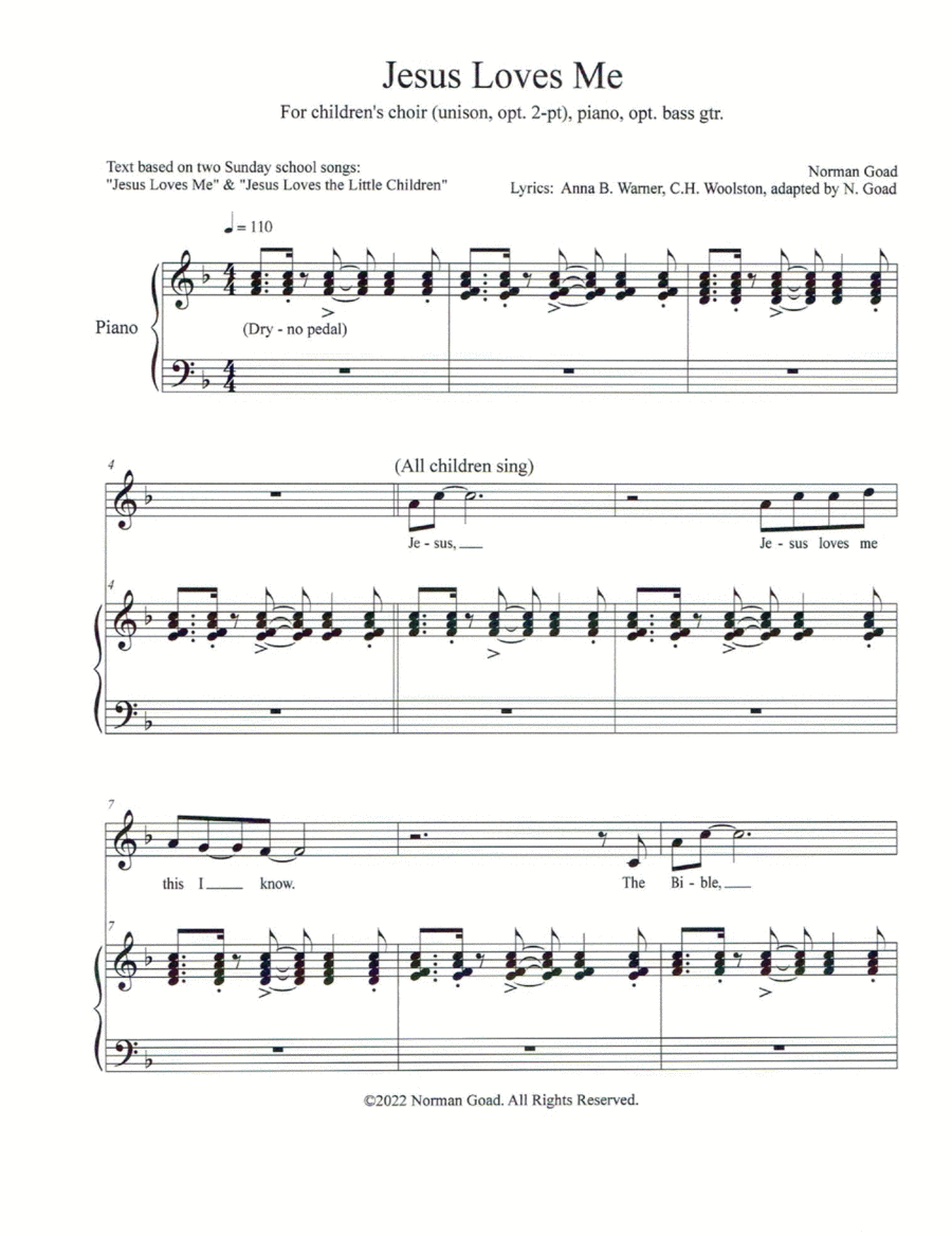 Jesus Loves Me Voice scores gallery preview page 1