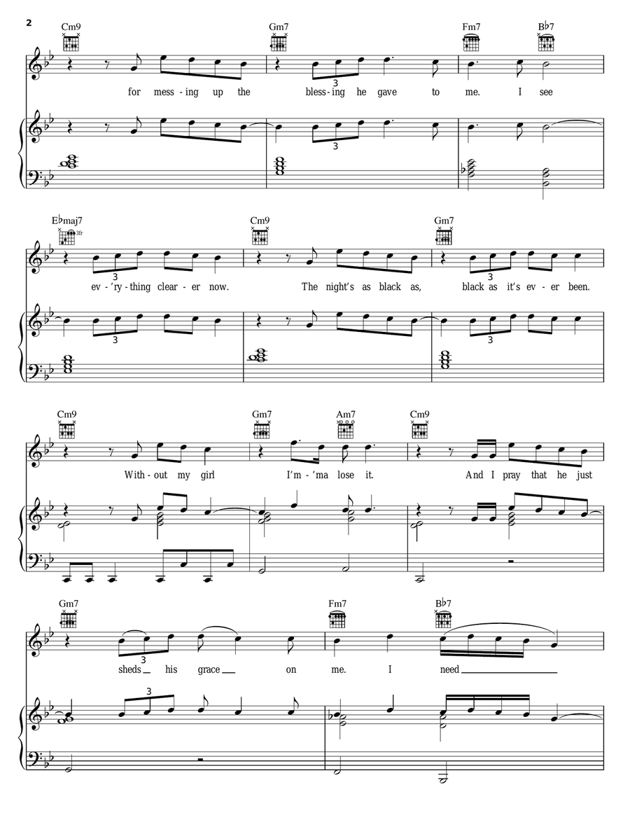 Walked Outta Heaven Piano, Vocal, Guitar scores gallery preview page 2