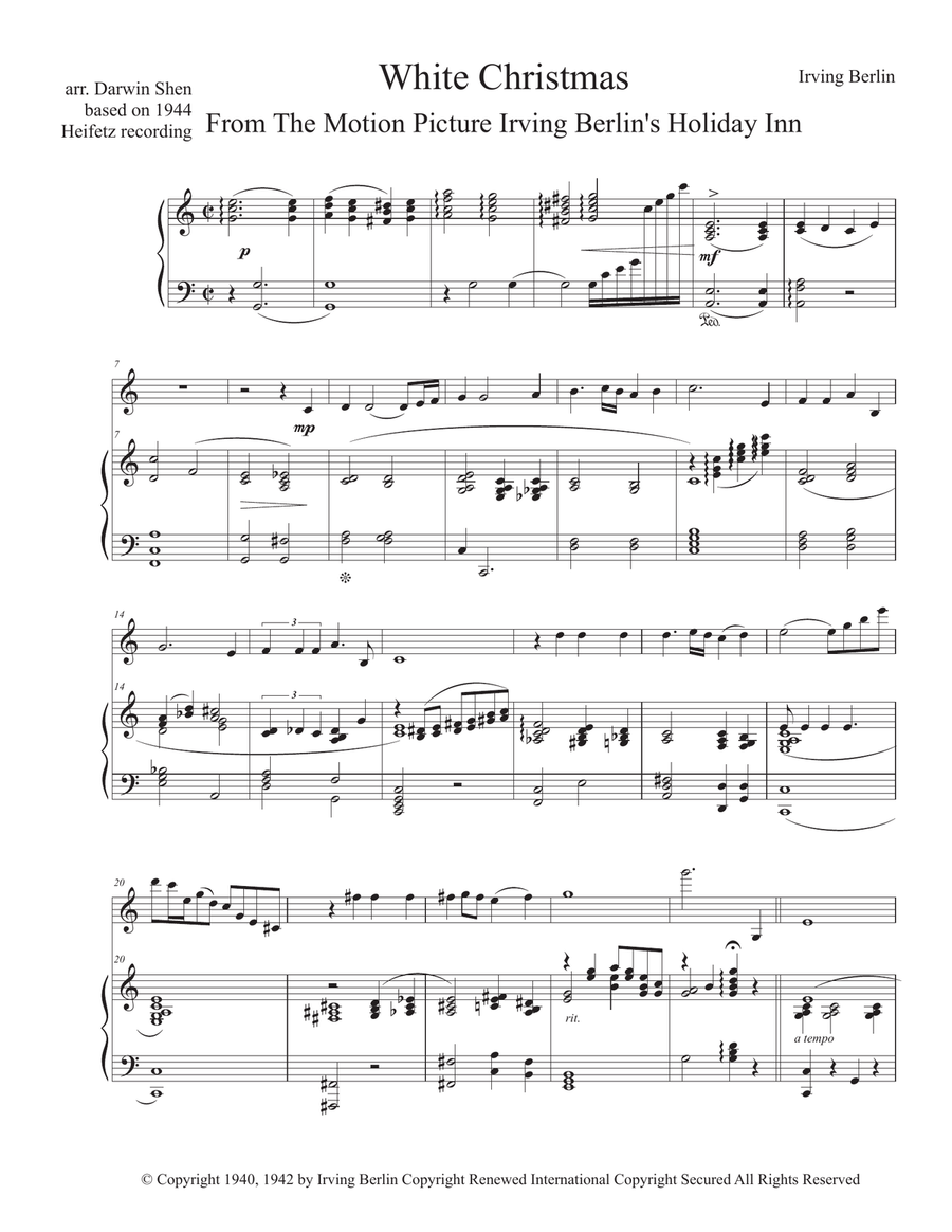 White Christmas Violin Solo scores gallery preview page 2