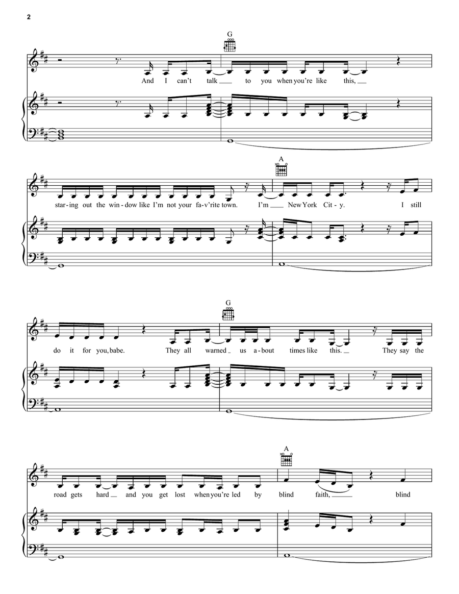 False God Piano, Vocal, Guitar scores gallery preview page 2