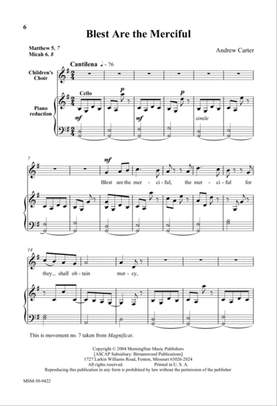 Blest Are They Three Treble Anthems from Magnificat Unison Choir scores gallery preview page 5