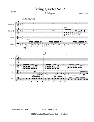 String Quartet 2- Opus 15 No 5 Mayan