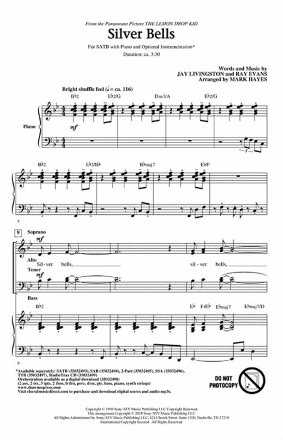 Silver Bells Silver Bells 4-Part scores gallery preview page 2