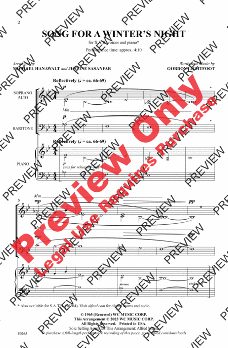 Song for a Winter's Night 3-Part scores gallery preview page 2