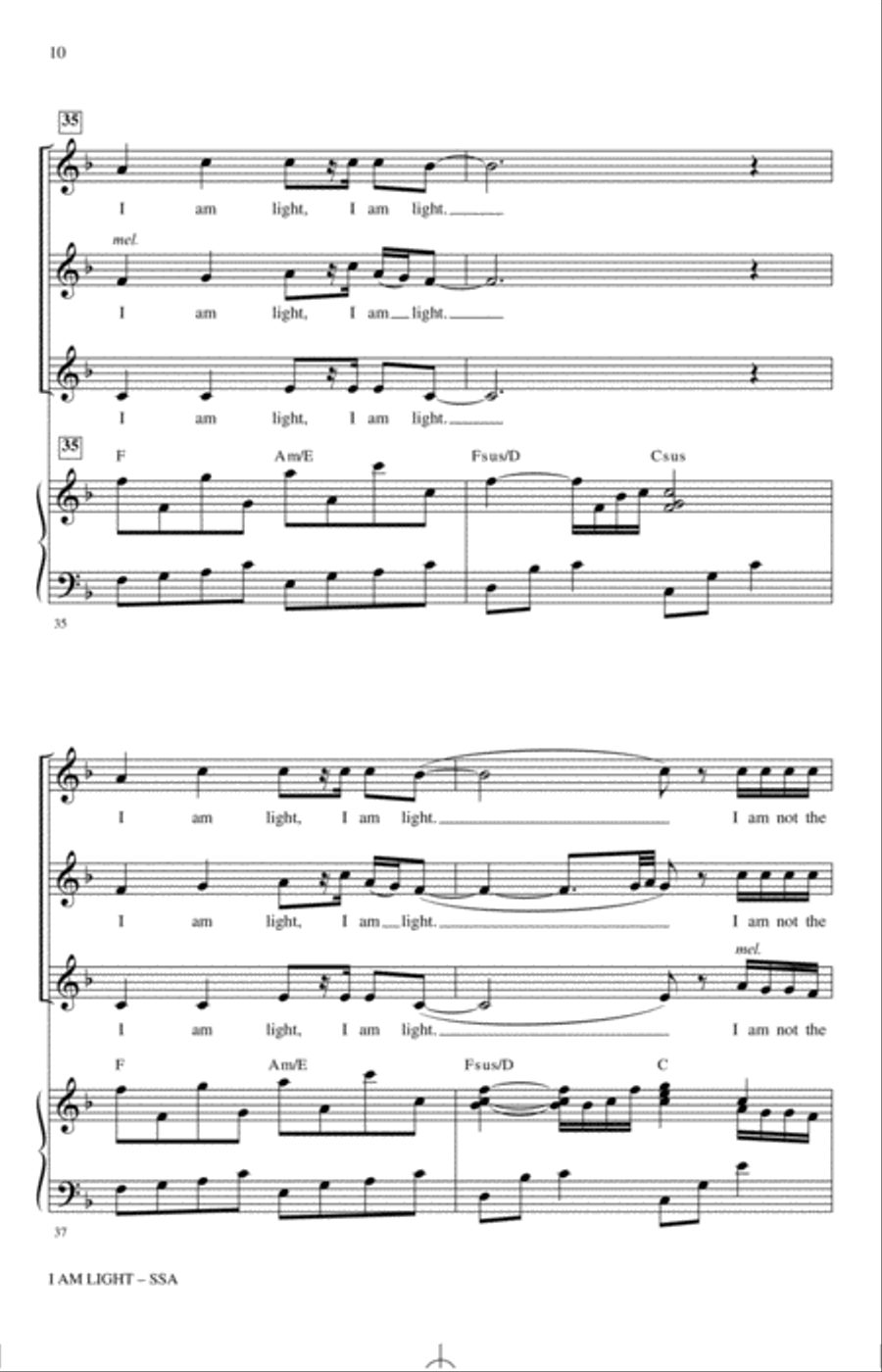 I Am Light (arr. Mark Hayes and Kimberly Lilley) SSA scores gallery preview page 9