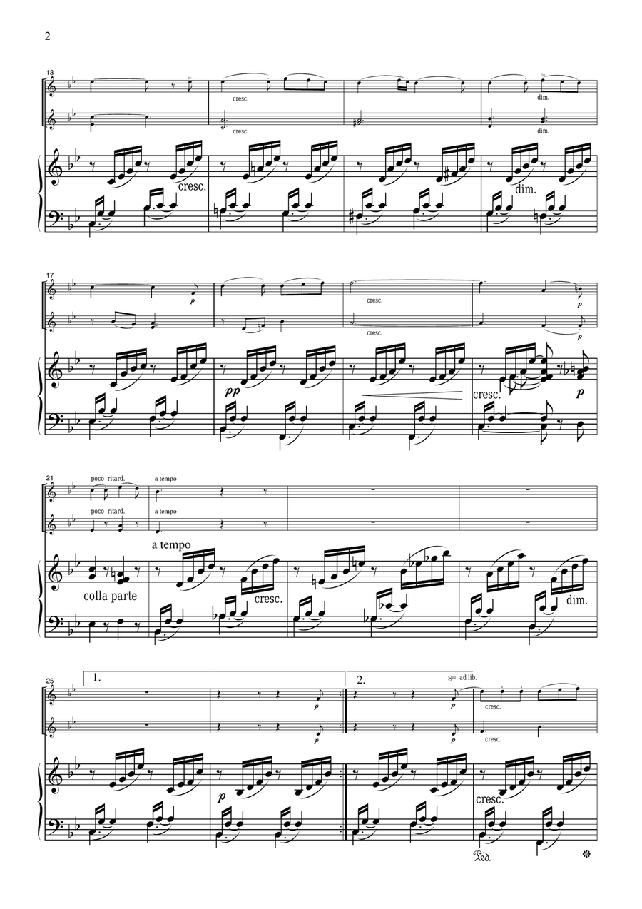Mendelssohn On Wings of Song, for 2 Violins & Piano, VN212 Violin Solo scores gallery preview page 2