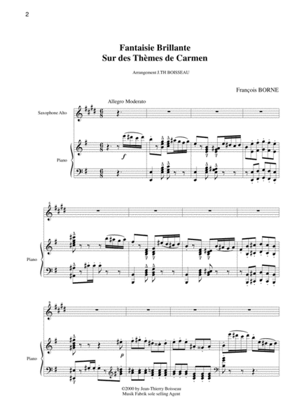 Fantaisie Brillante sur des Thèmes de Carmen for alto saxophone and piano