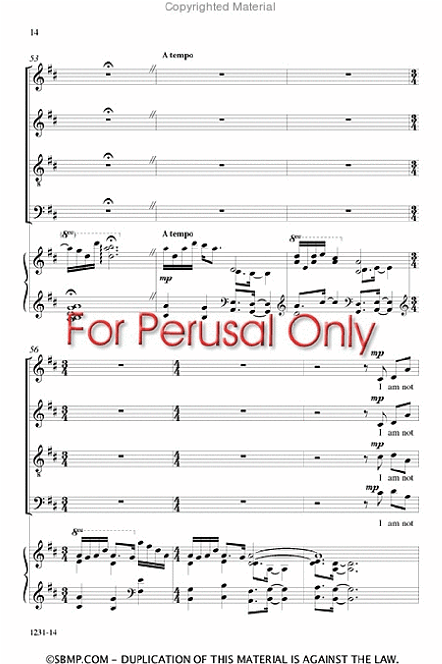I Am Not Yours - SATB Octavo 4-Part scores gallery preview page 13