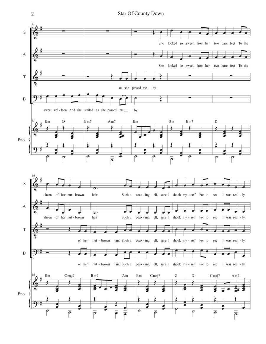 Star Of County Down (SATB) 4-Part scores gallery preview page 2