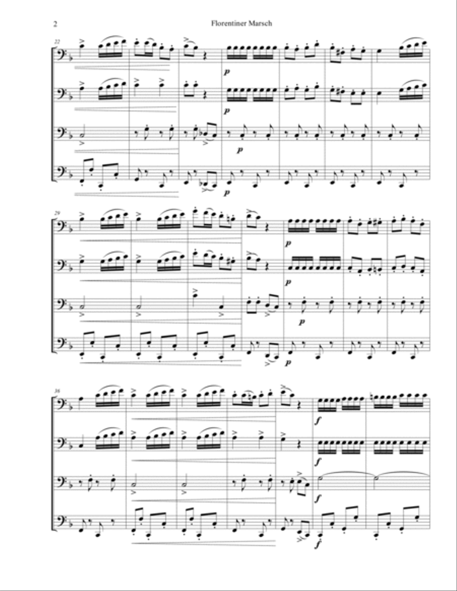 Florentiner Marsch Op. 214 for bassoon quartet Woodwind Quartet scores gallery preview page 3