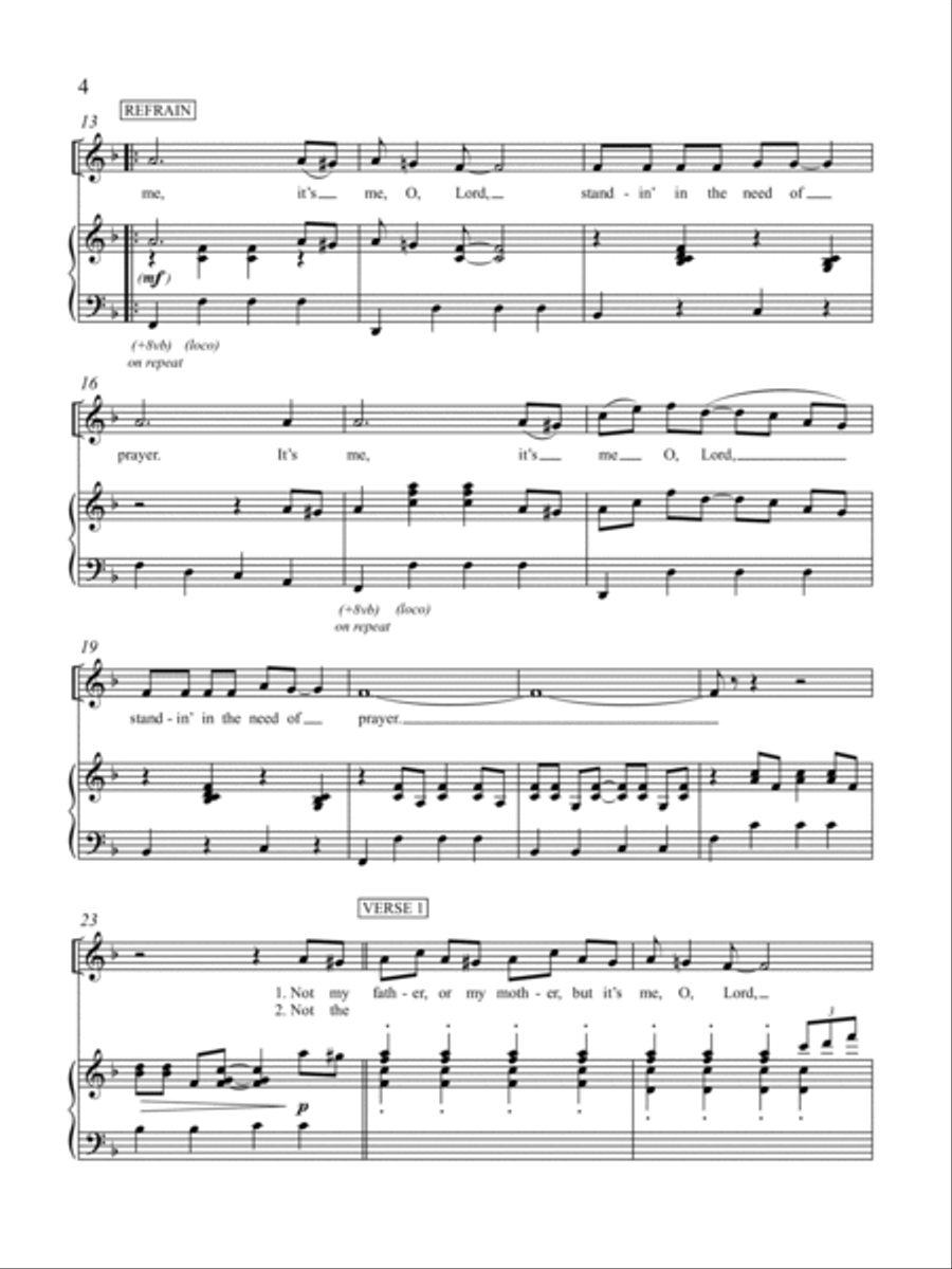 Standin' in the Need of Prayer Soprano Voice scores gallery preview page 2