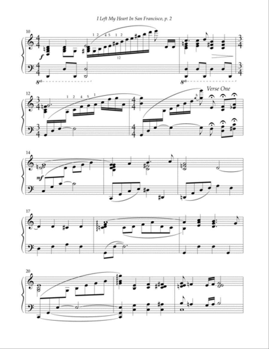 I Left My Heart In San Francisco Piano Solo scores gallery preview page 2