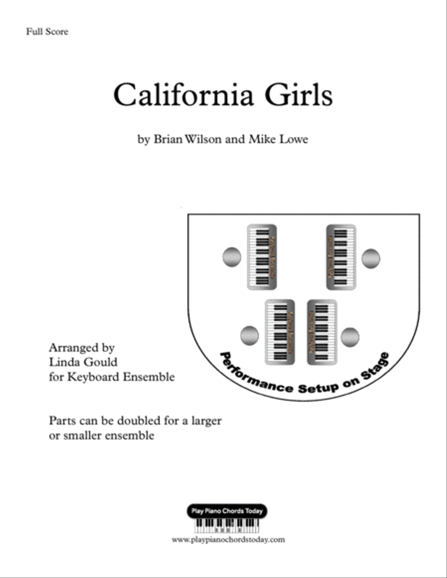 California Girls Piano scores gallery preview page 1