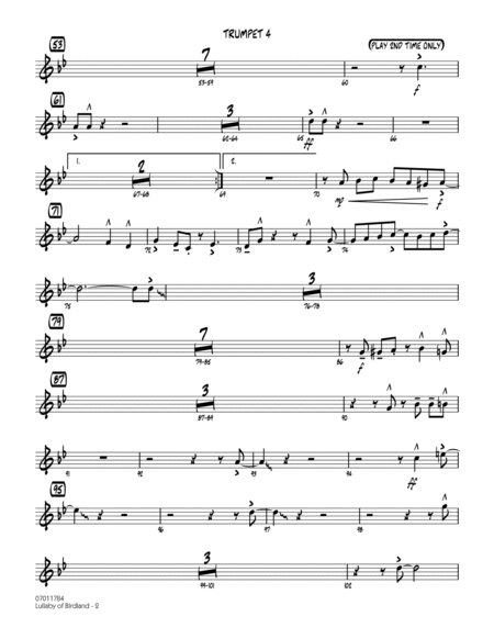 Lullaby Of Birdland - Trumpet 4