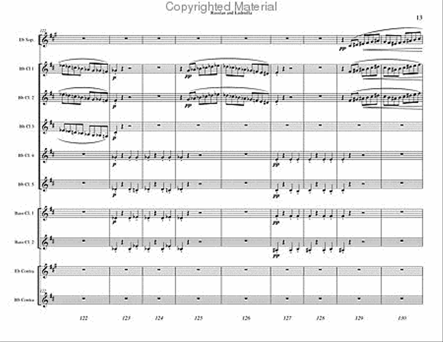 Russlan and Ludmilla Overture Clarinet Choir scores gallery preview page 14