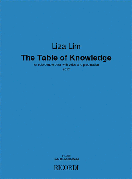 The Table of Knowledge by Liza Lim Double Bass - Sheet Music