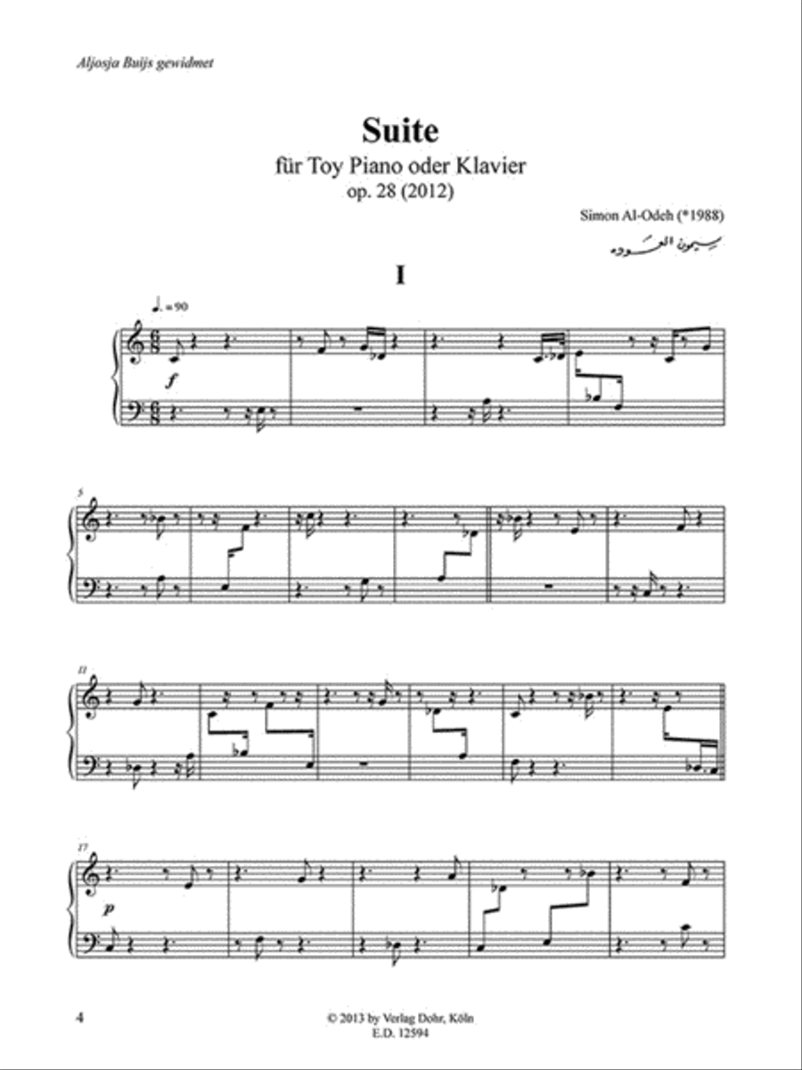 Suite für Toy Piano (oder Klavier) op. 28 (2012) Piano Solo scores gallery preview page 2