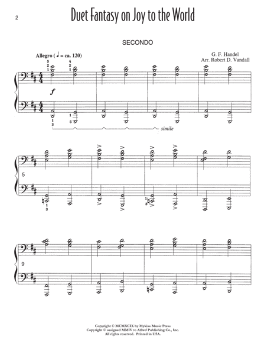 Joy to the World Duet Fantasy Small Ensemble scores gallery preview page 2
