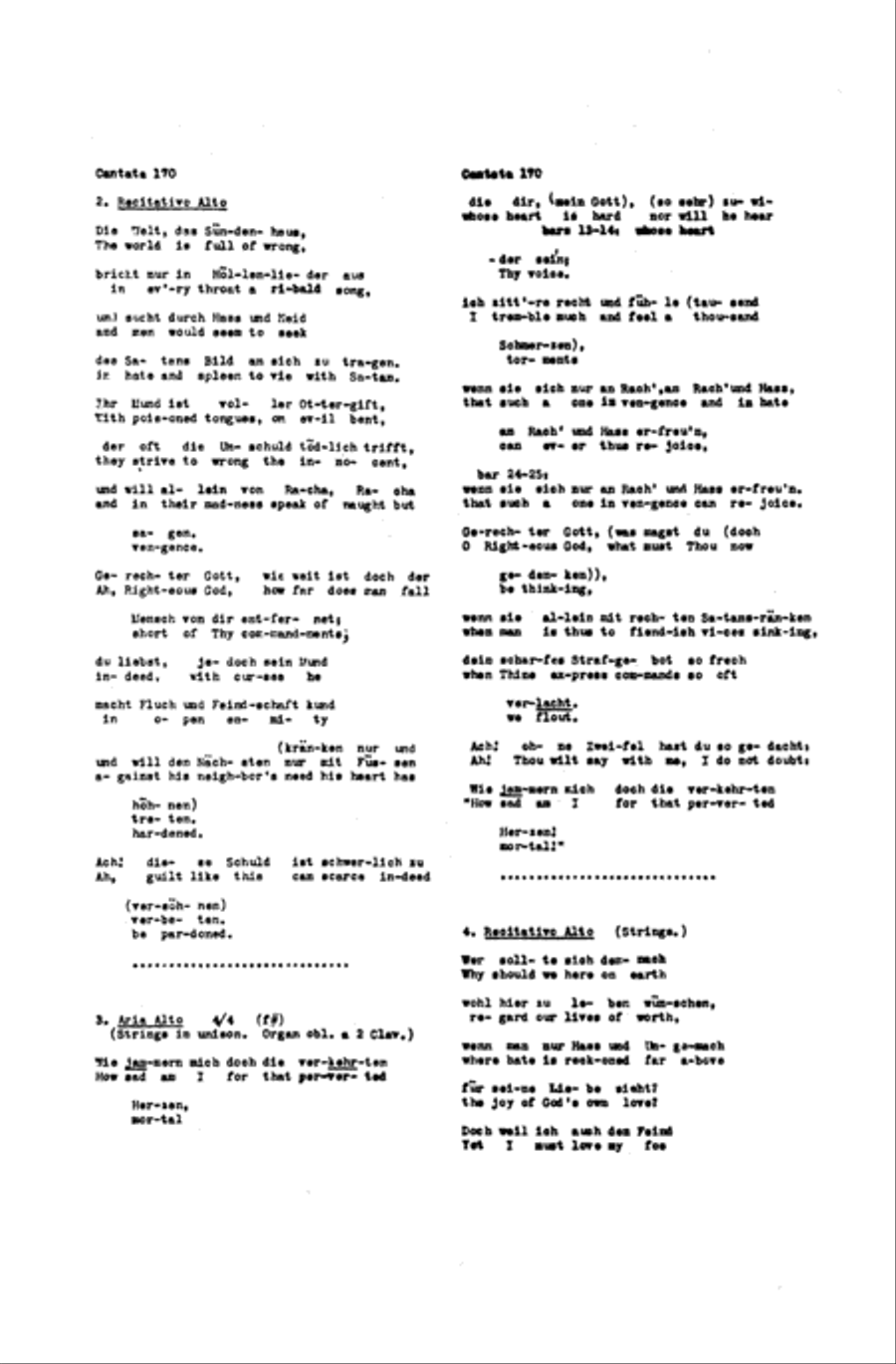 Cantata No. 170 -- Vergnugte Ruh', beliebte Seelenlust Contralto Voice scores gallery preview page 4