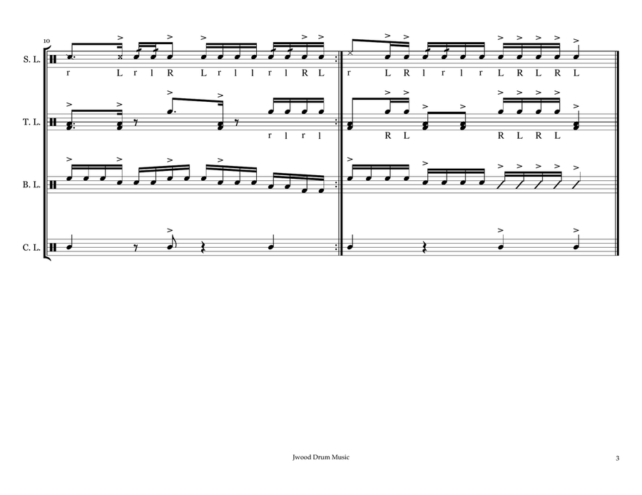 Cadence #8 (Drumline Cadence) Marching Band scores gallery preview page 3