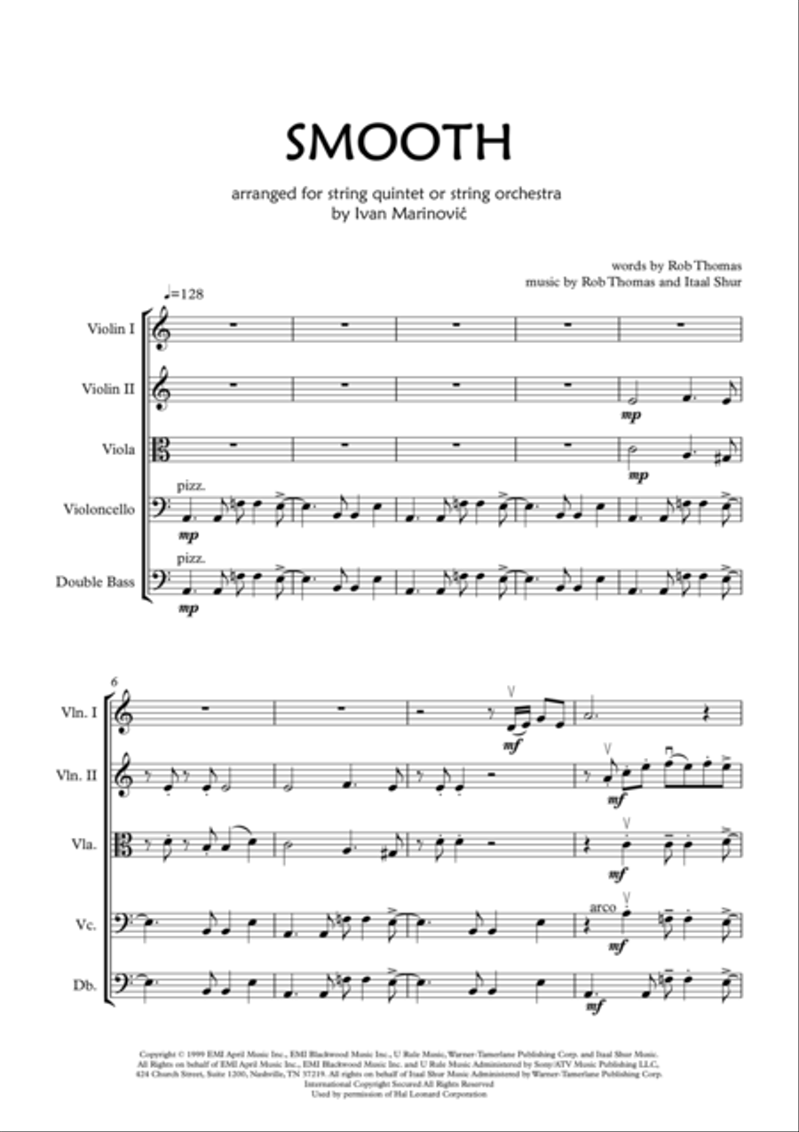 Smooth String Quintet scores gallery preview page 1