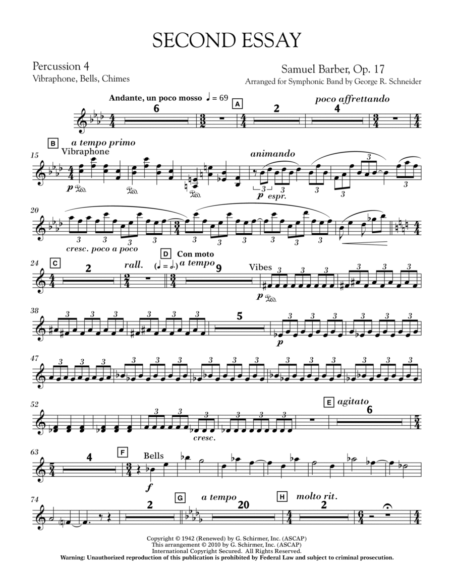 Second Essay - String Bass Concert Band scores gallery preview page 1