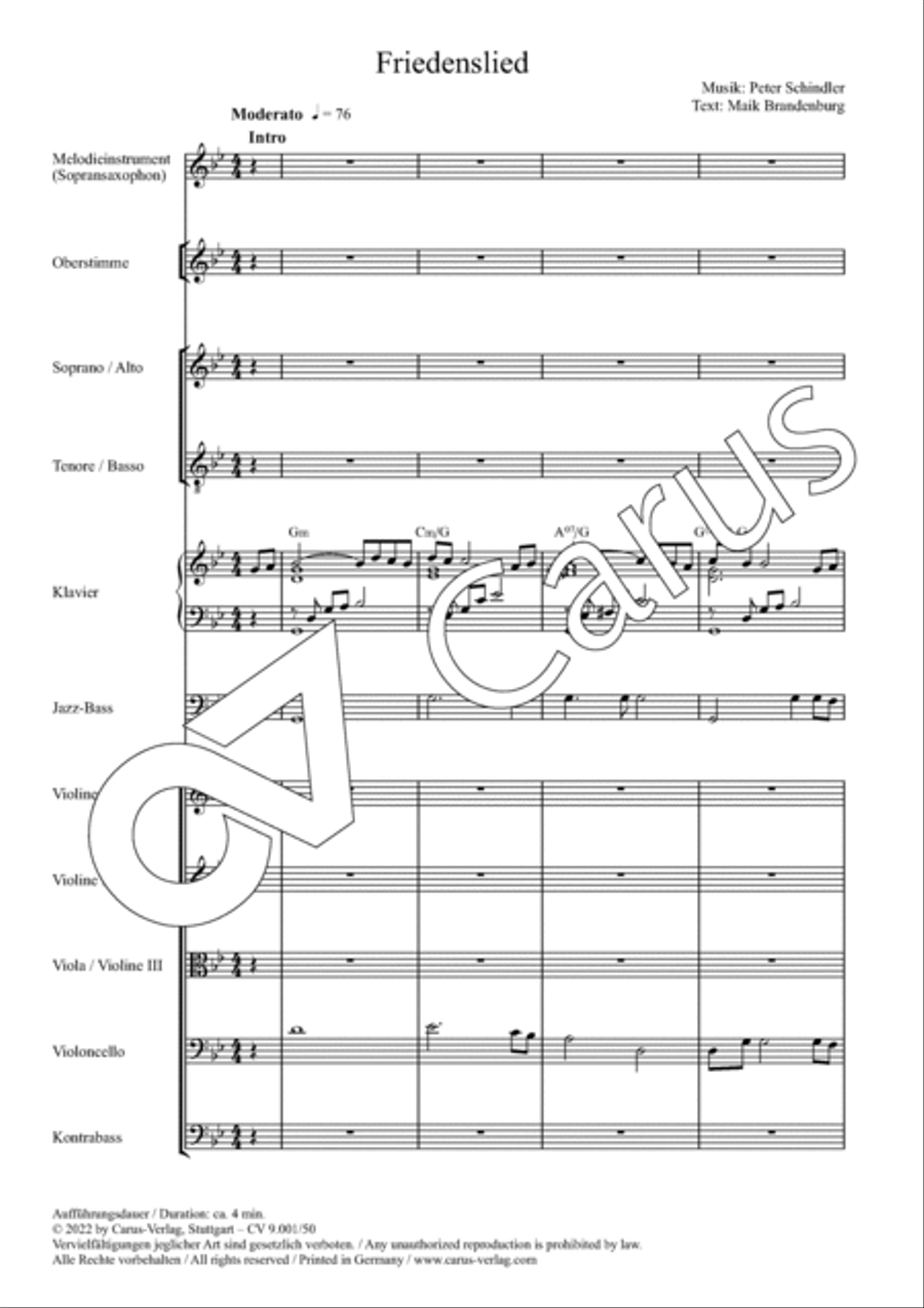 Friedenslied 4-Part scores gallery preview page 2