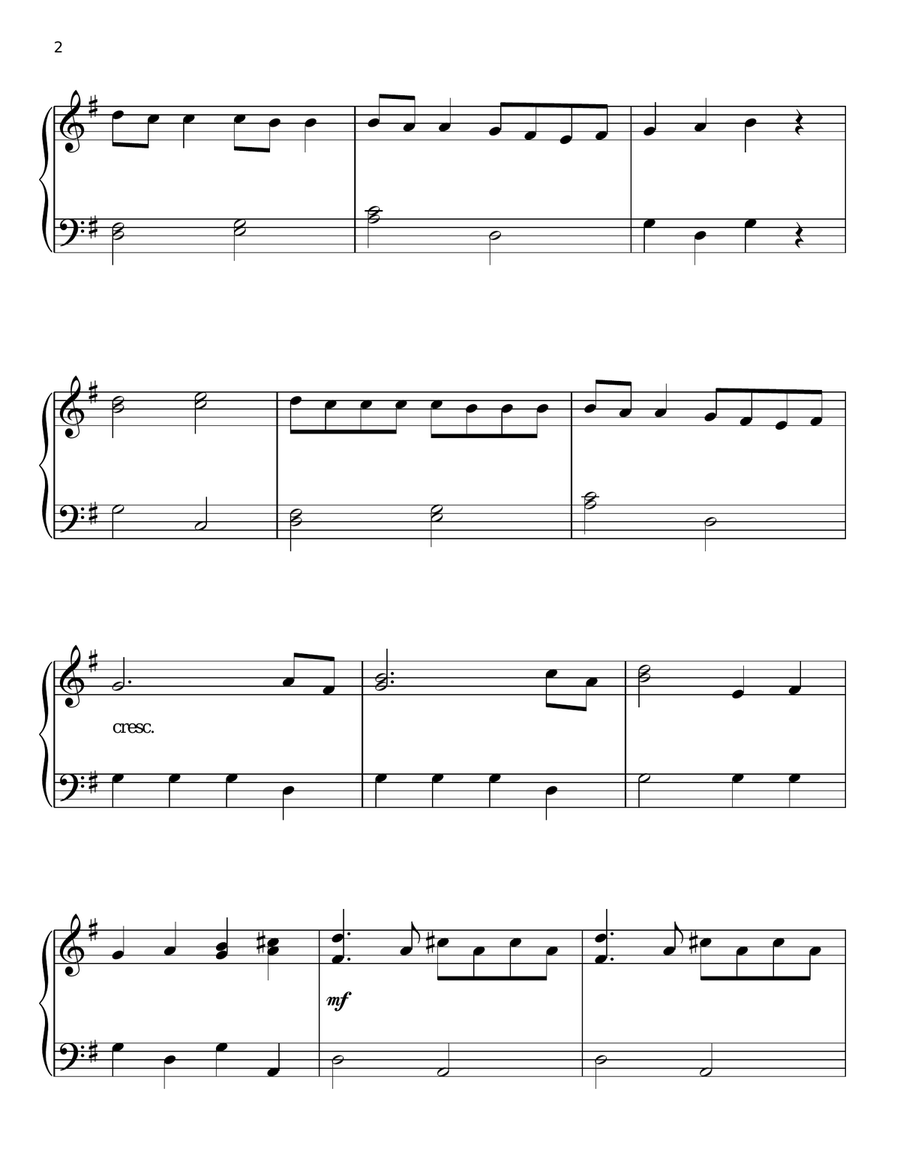 Eine Kleine Nachtmusik Easy Piano scores gallery preview page 2