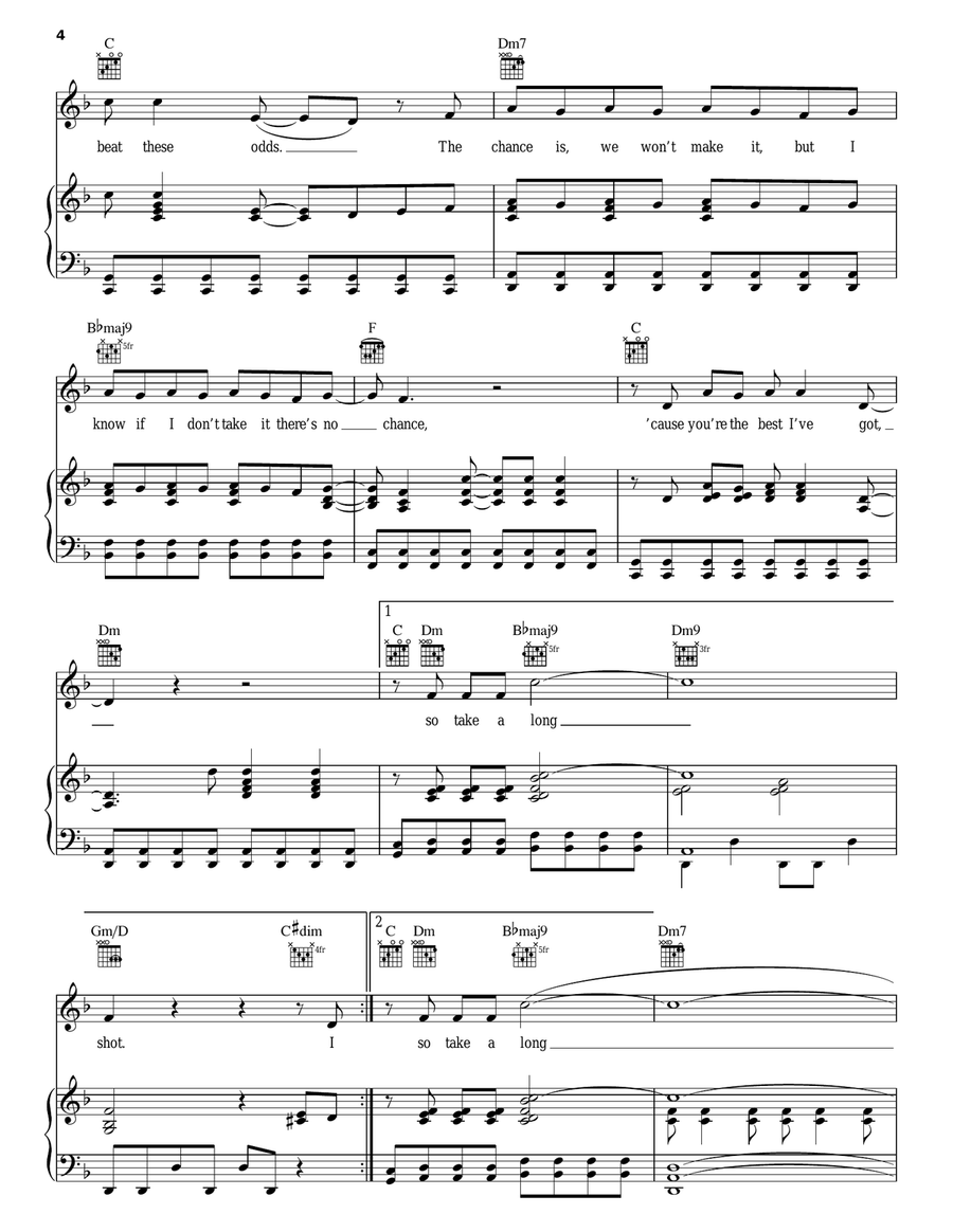 Long Shot Piano, Vocal, Guitar scores gallery preview page 4