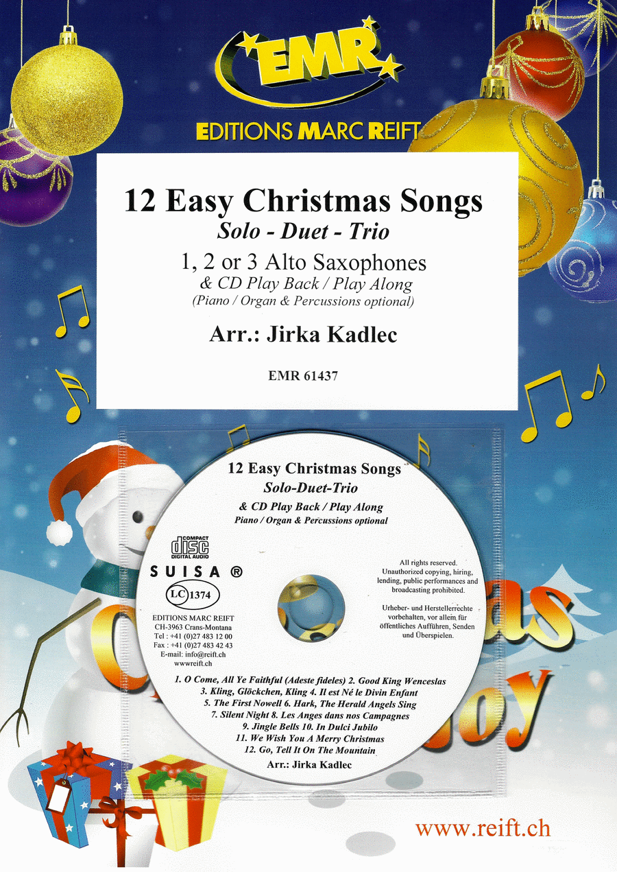 12 Easy Christmas Songs Woodwind Duet scores gallery preview page 1