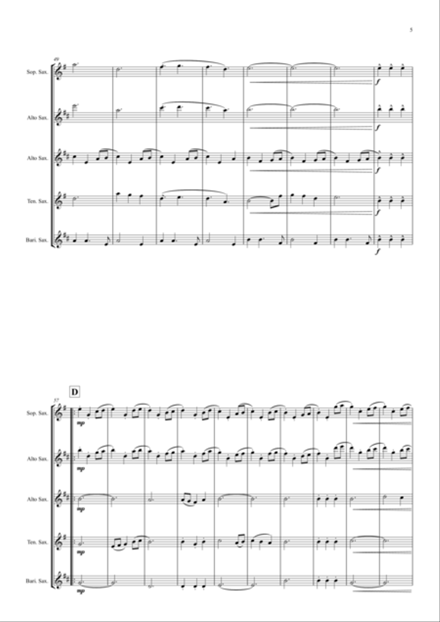 Game Of Thrones Saxophone Quartet scores gallery preview page 5