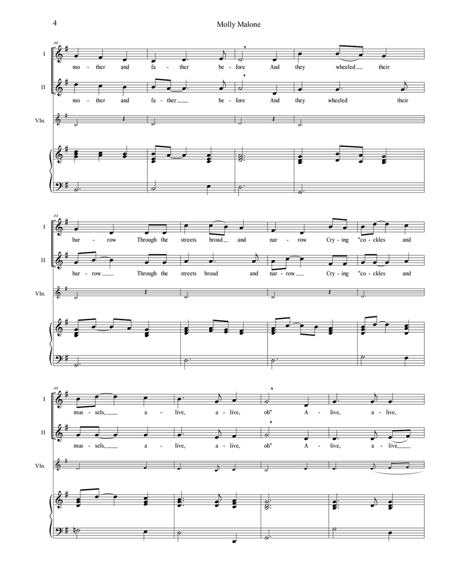 Molly Malone (Two-Part) 2-Part scores gallery preview page 4