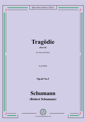 Schumann-Tragodie,Op.64 No.3(Part II),in g minor,for Voice and Piano