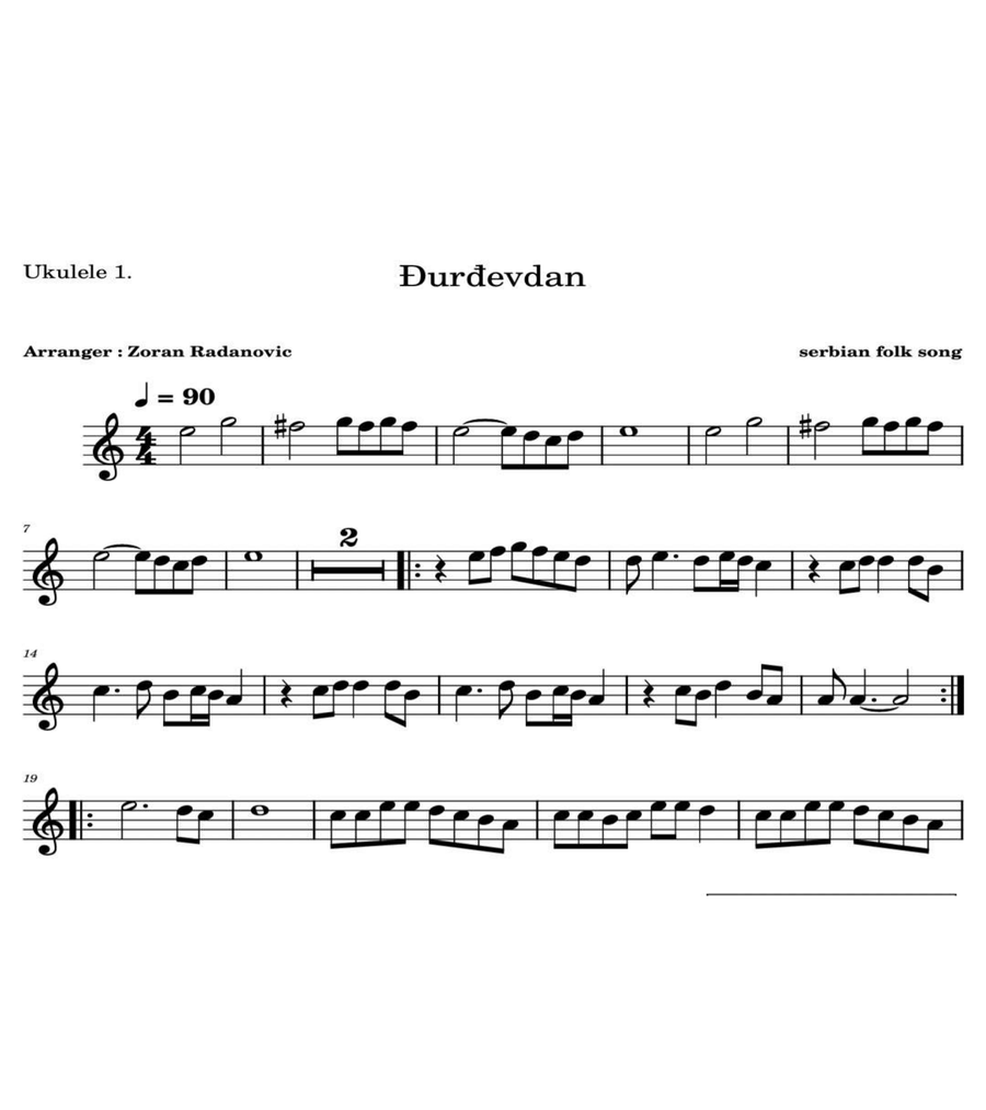 Đurđevdan - Djurdjevdan - Ederlezi - for ukulele quartet Đurđevdan - Djurdjevdan - Ederlezi - for ukulele quartet Small Ensemble scores gallery preview page 2