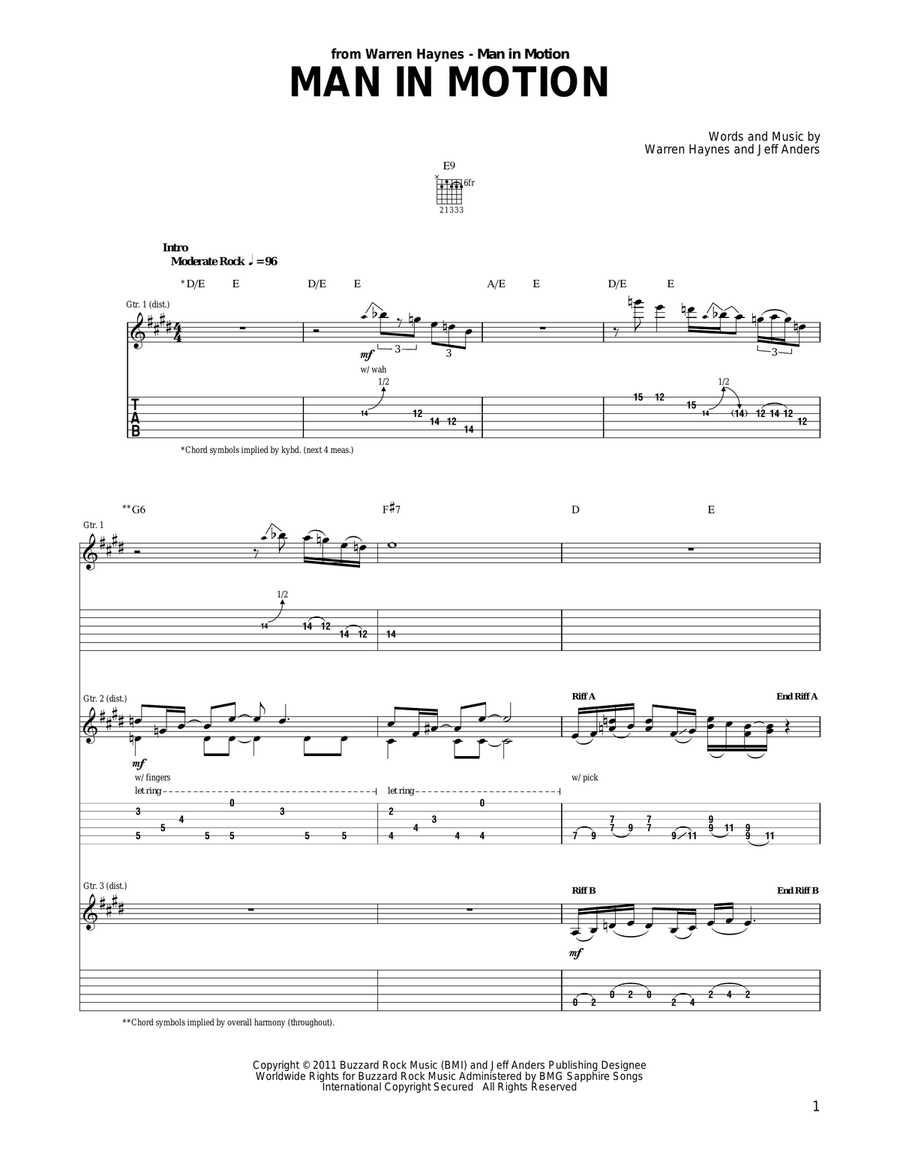 Man In Motion Man In Motion Acoustic Guitar scores gallery preview page 1