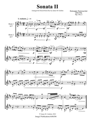 Sammartini: Sonata Op. 1 No. 2 for French Horn Duo