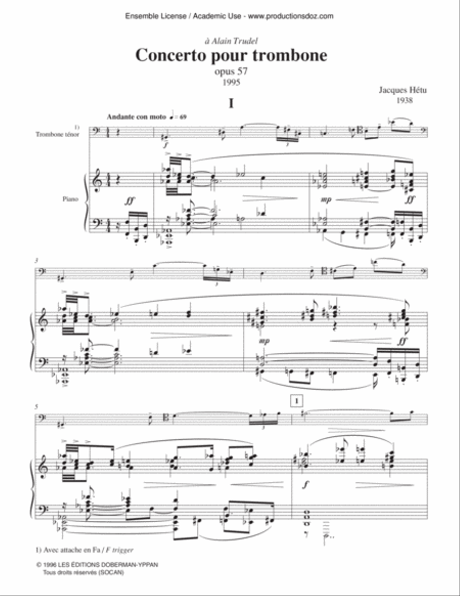Concerto for trombone op. 57 (pno red) Piano scores gallery preview page 3