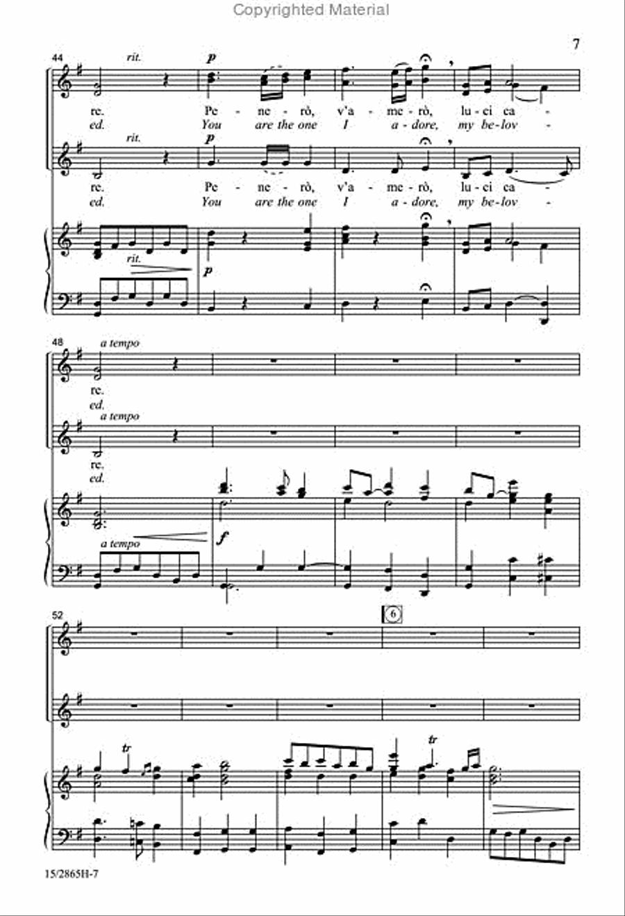 Per la gloria d'adorarvi SSA scores gallery preview page 6