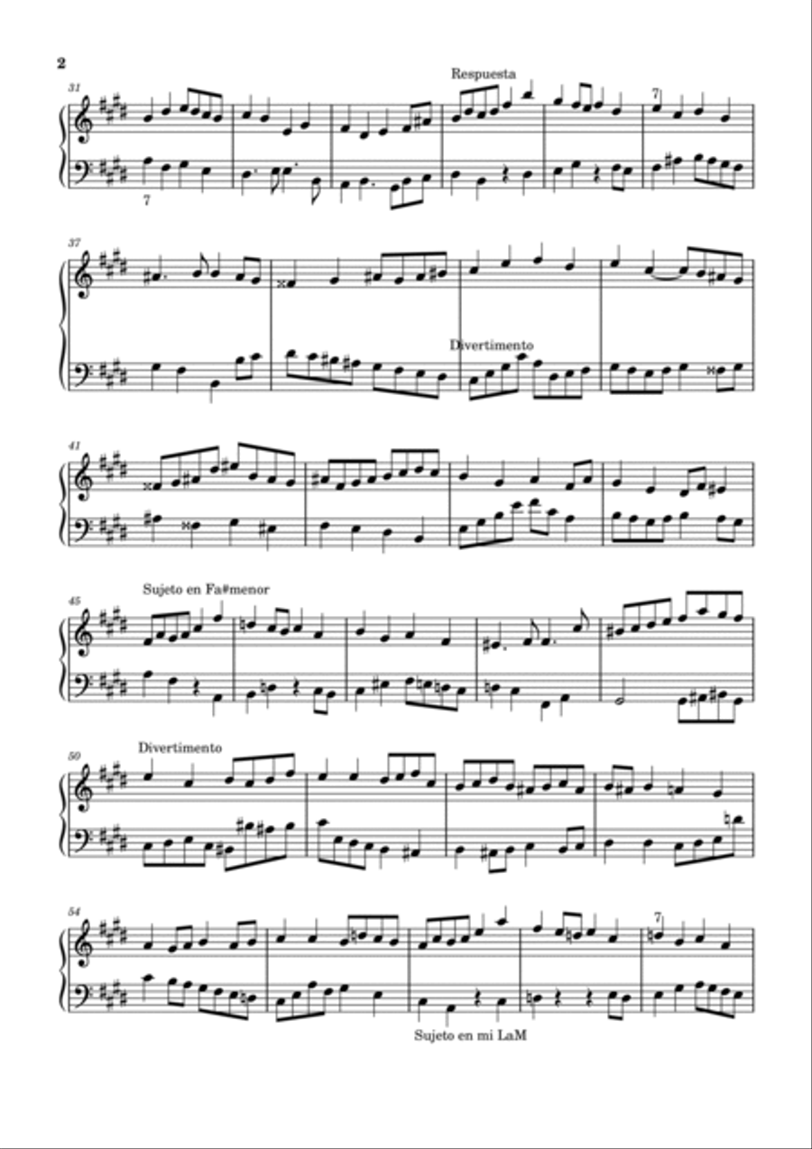 Spooky Piano Fugue in C# minor Piano Solo scores gallery preview page 2