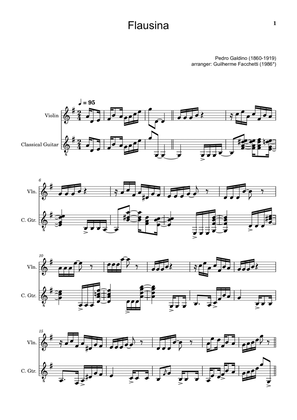 Pedro Galdino - Flausina. Arrangement for Violin and Classical Guitar